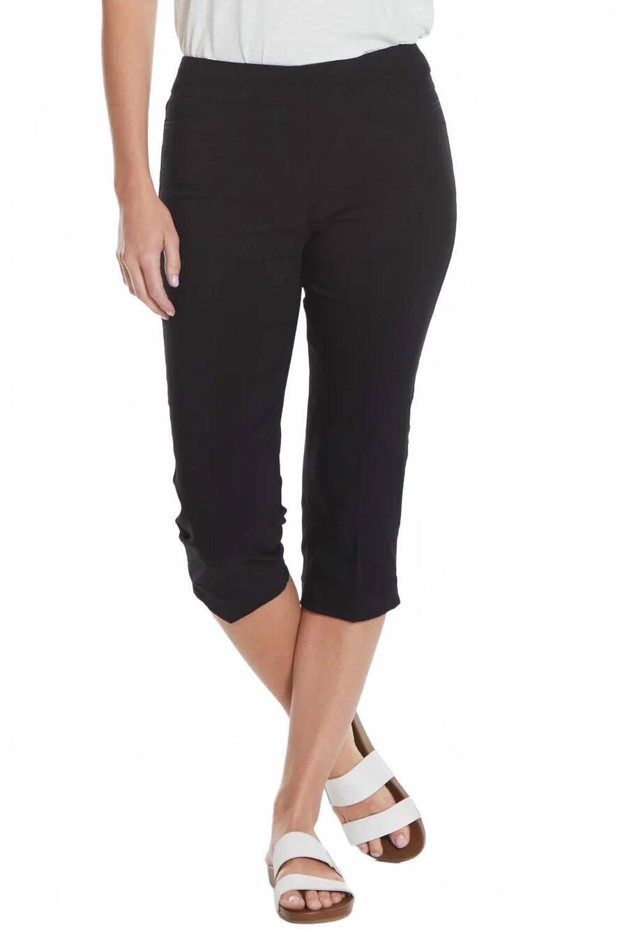 NEW MULTIPLES pull on capri pants with back pockets in black